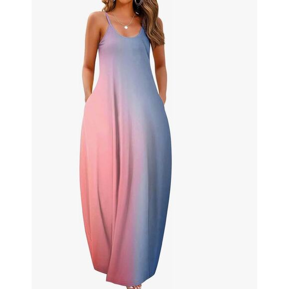 Cupshe Pink and Blue Ombre Midi Dress - Picture 1 of 5